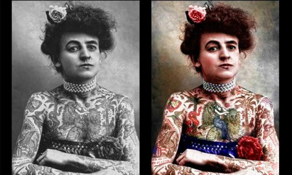 Maud Wagner, la primera mujer tatuadora